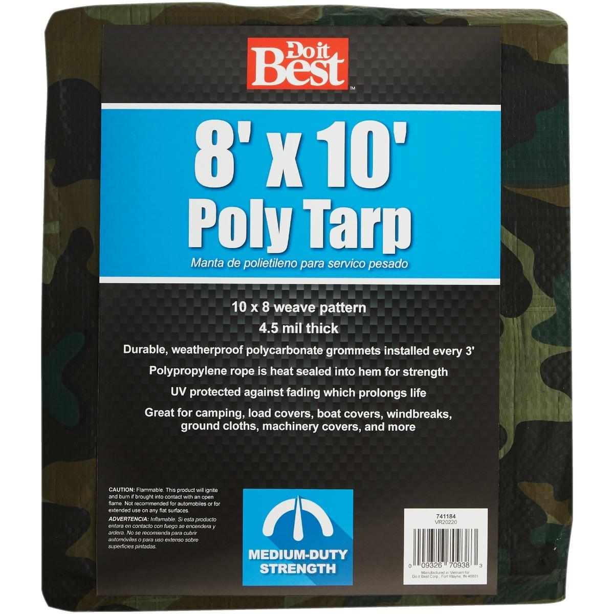 Camo Woven 8 Ft. x 10 Ft. Medium Duty Poly Tarp
