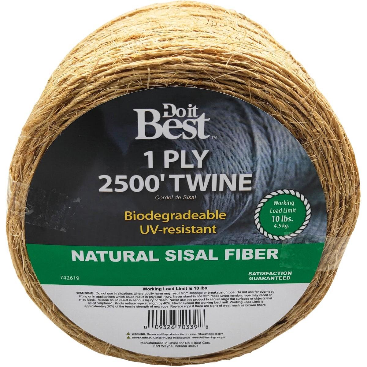 1-Ply x 2500 Ft. Tan Sisal Fiber Twine