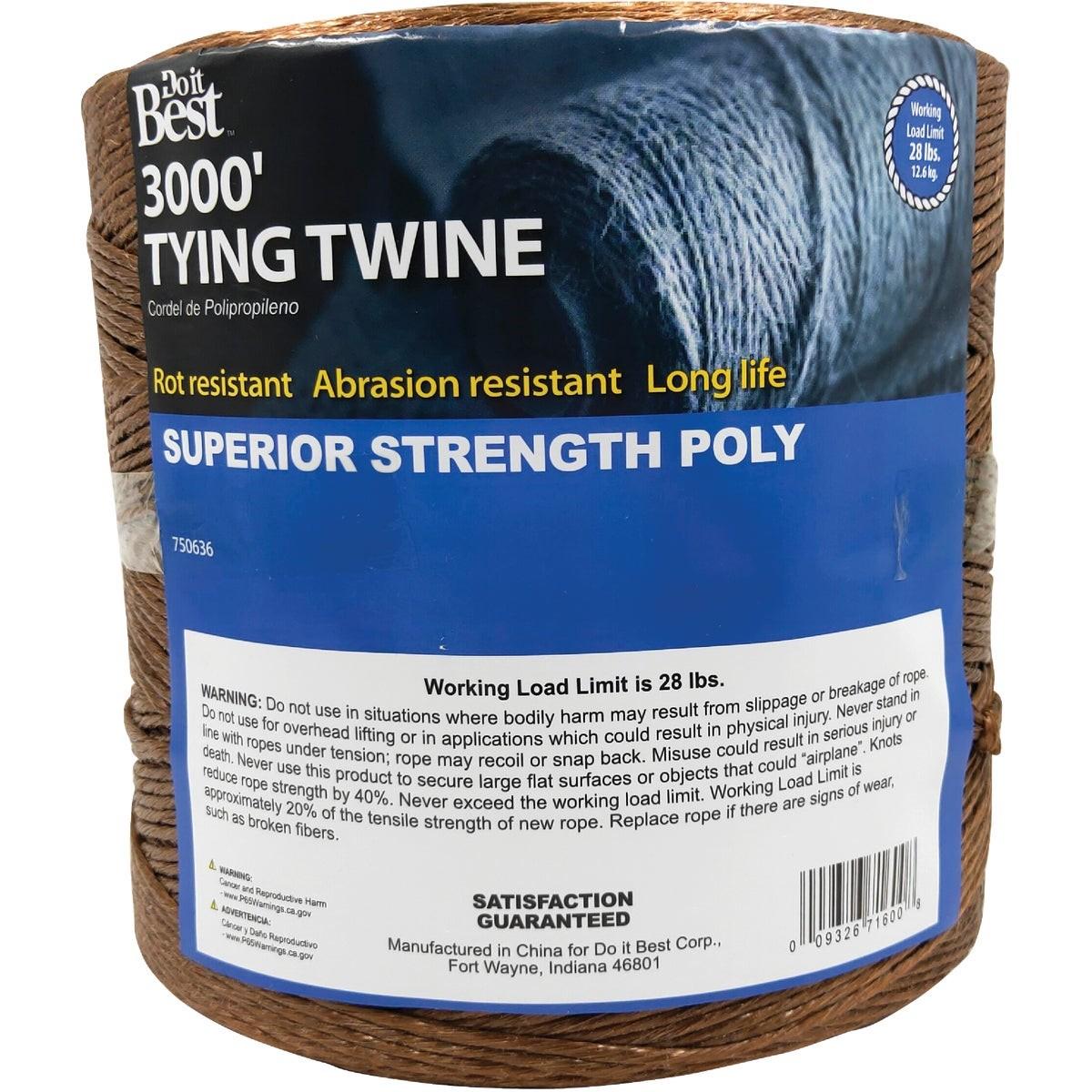 5/64 In. x 3000 Ft. Brown Polypropylene Tying Twine
