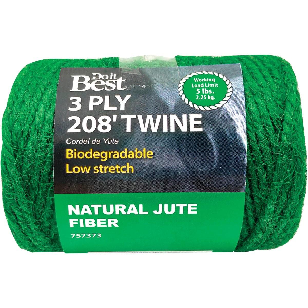 3-Ply x 208 Ft. Green Jute Biodegradable Twine