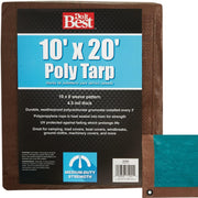 1 Side Green/1 Side Brown Woven 10 Ft. x 20 Ft. Medium Duty Poly Tarp