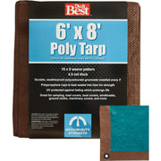 1 Side Green/1 Side Brown Woven 6 Ft. x 8 Ft. Medium Duty Poly Tarp