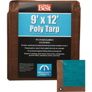 1 Side Green/1 Side Brown Woven 9 Ft. x 12 Ft. Medium Duty Poly Tarp