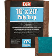 1 Side Green/1 Side Brown Woven 16 Ft. x 20 Ft. Medium Duty Poly Tarp
