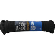 1/8 In. x 50 Ft. Black Braided Polypropylene Paracord