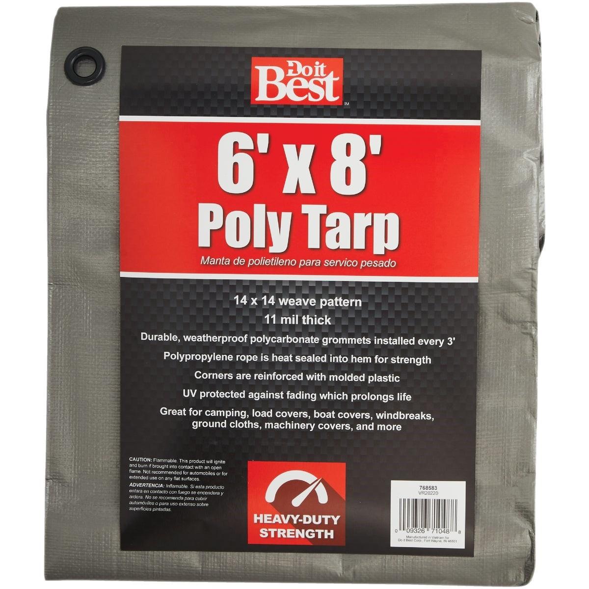 Silver Woven 6 Ft. x 8 Ft. Heavy Duty Poly Tarp