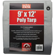 Silver Woven 9 Ft. x 12 Ft. Heavy Duty Poly Tarp