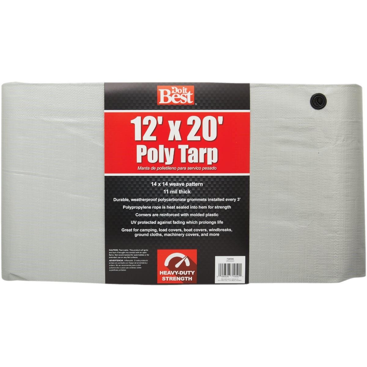 Silver Woven 12 Ft. x 20 Ft. Heavy Duty Poly Tarp