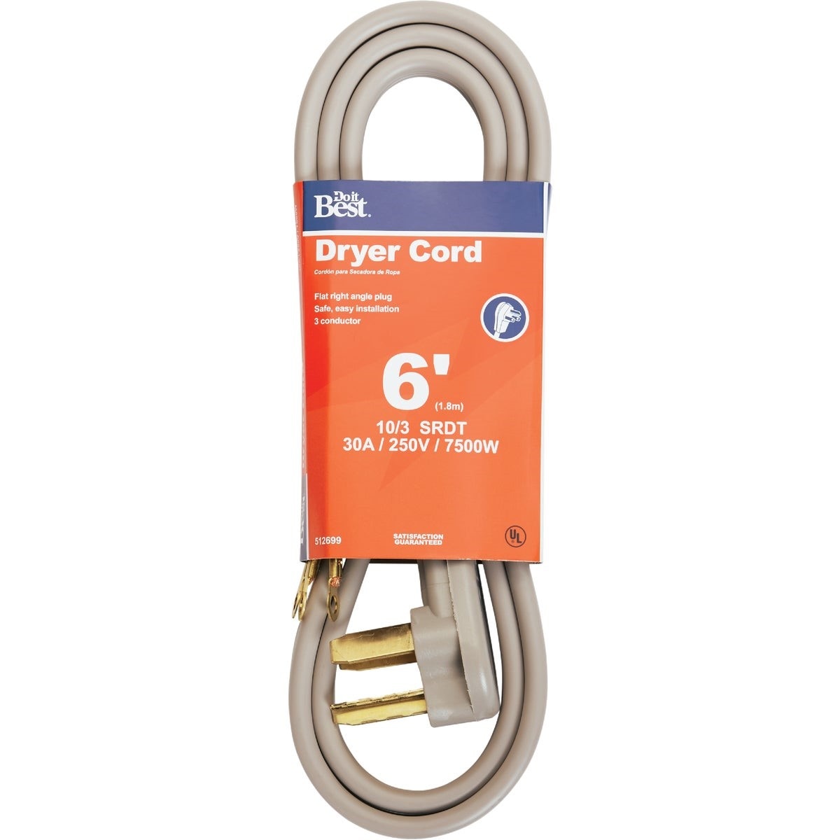 6 Ft. 10/3 30A Dryer Cord