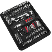 1/4 In., 3/8 In. Drive 6 & 8-Point Standard/Metric Mechanic & Automative Tool Set (83-Piece)
