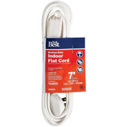 7 Ft. 16/2 Flat Plug White Extension Cord