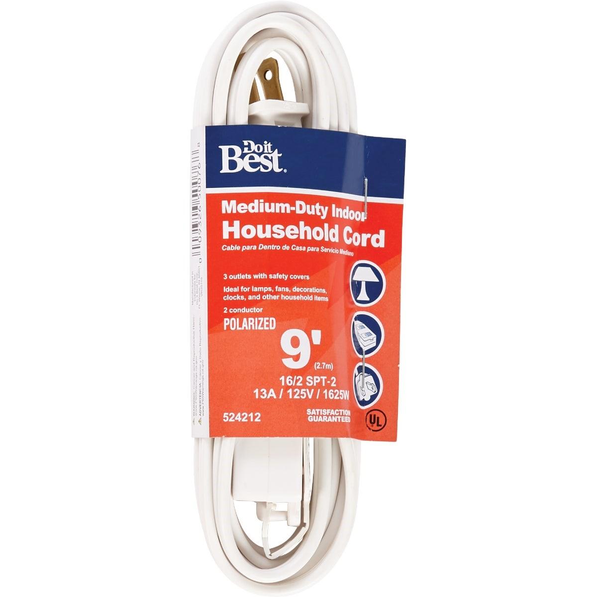 9 Ft. 16/2 White Cube Tap Extension Cord
