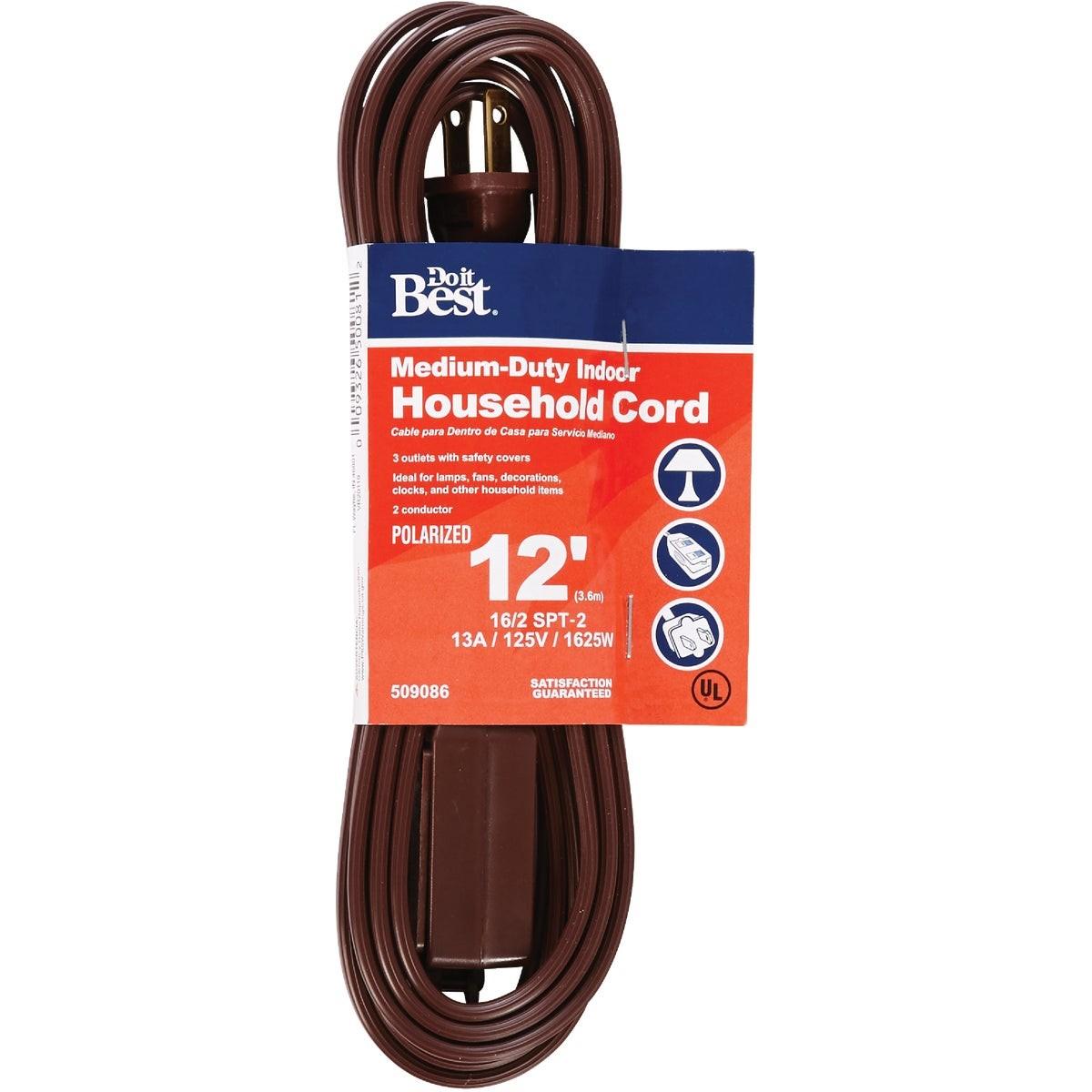 12 Ft. 16/2 Brown Cube Tap Extension Cord
