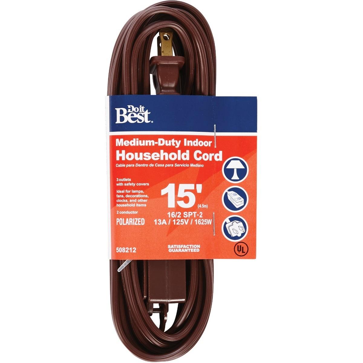 15 Ft. 16/2 Brown Cube Tap Extension Cord