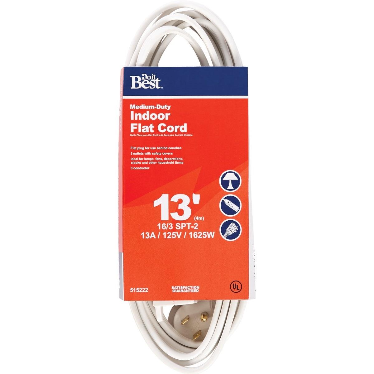 13 Ft. 16/3 Flat Plug White Extension Cord