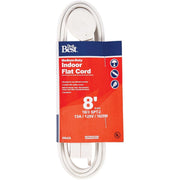 8 Ft. 16/3 Flat Plug White Extension Cord