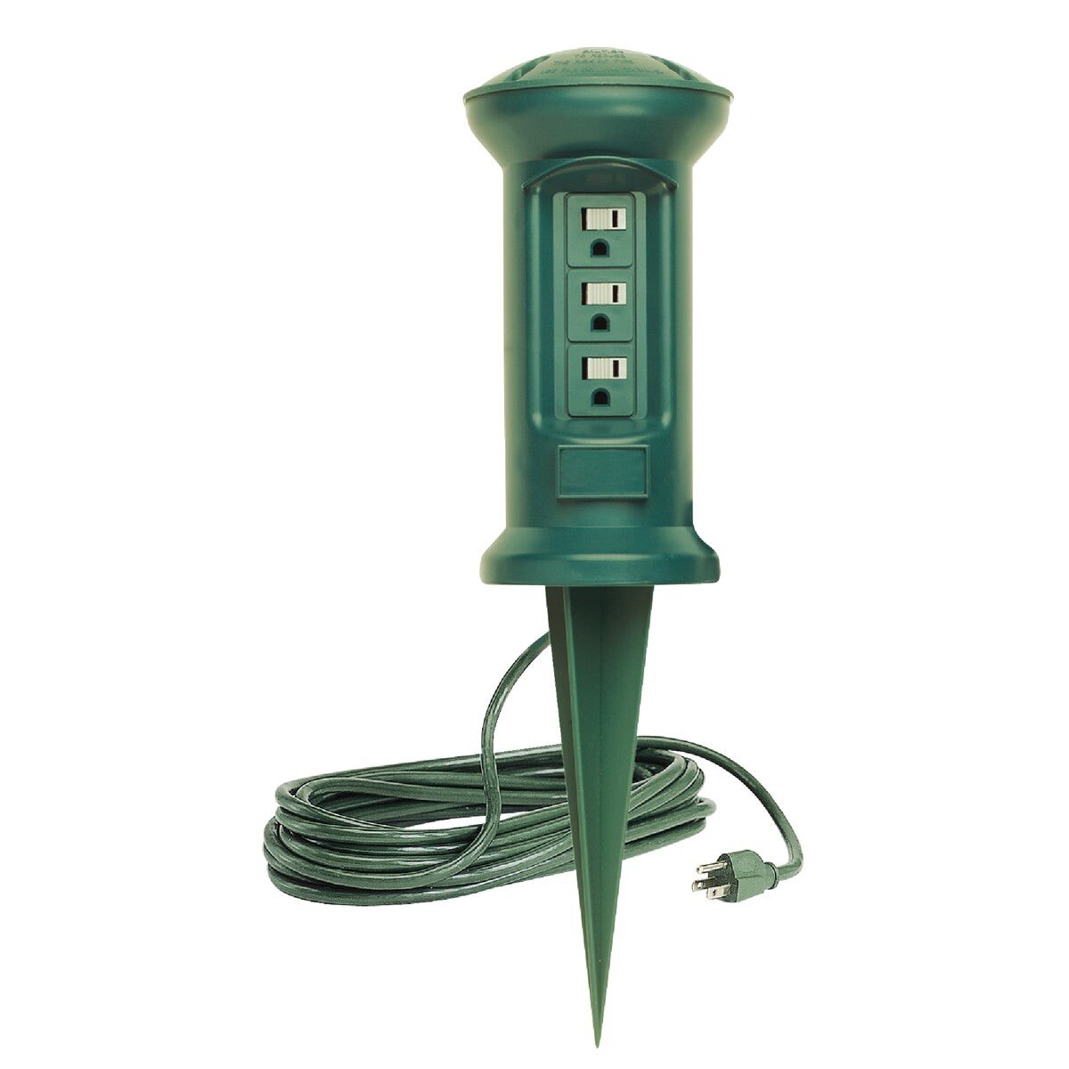 3-Outlet 13A Outdoor Power Stake with 15 Ft. Cord