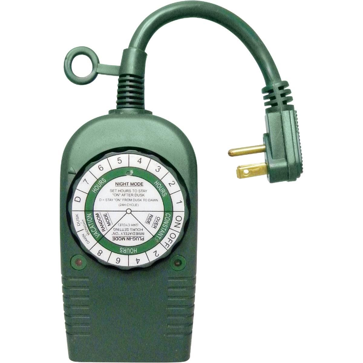 12.5A 120V 1500W Green Outdoor Timer