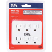 White 15A 6-Outlet Tap