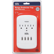 3-Outlet/4-USB 1200J White Plug-In Surge Protector