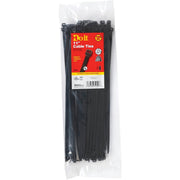11 In. x 0.189 In. Black Molded Nylon Weather Resistant Cable Tie (100-Pack)