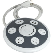 4-Outlet/4-USB 1800J White & Gray Surge Protector with 3 Ft. Cord