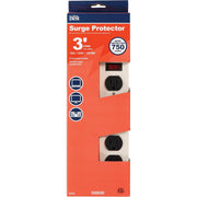 6-Outlet 750J Gray Metal Surge Protector Strip with 3 Ft. Cord