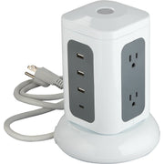 6-Outlet/3-USB 1800J White Surge Protector with 3 Ft. Cord
