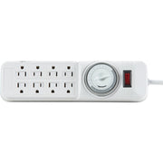8-Outlet White Power Strip with Timer & 4 Ft. Cord