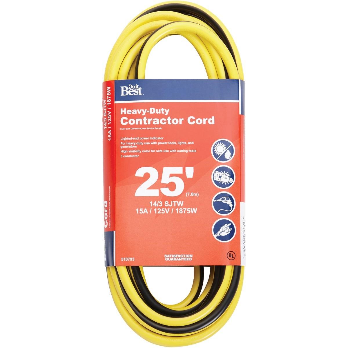 25 Ft. 14/3 Heavy-Duty Contractor Extension Cord
