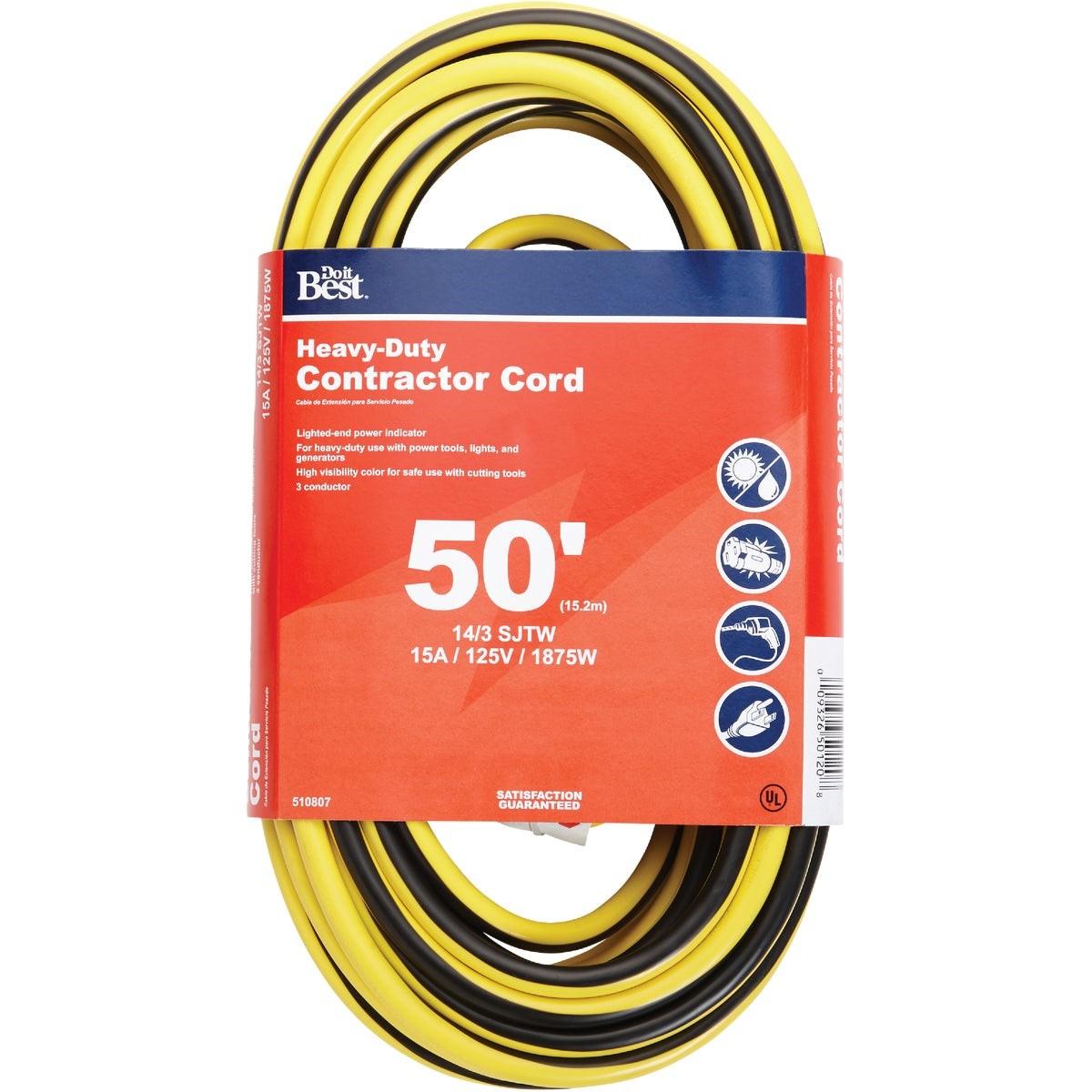 50 Ft. 14/3 Heavy-Duty Contractor Extension Cord