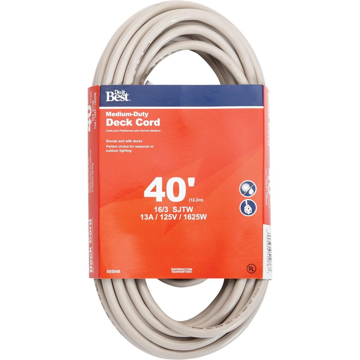 40 Ft. 16/3 Medium-Duty Tan Deck Extension Cord