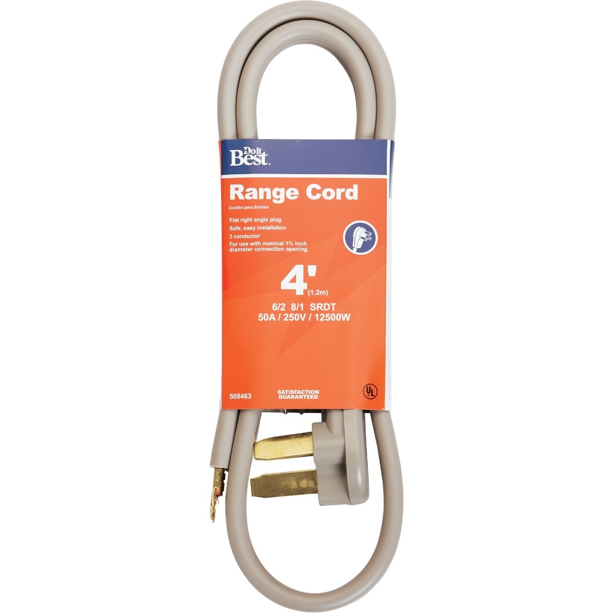 4 Ft. 6/2 + 8/1 Ga. 3-Conductor Range Cord