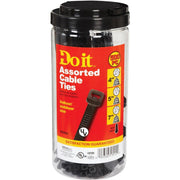 Weather Resistant Self-Locking Molded Nylon Black Cable Tie Assortment (500-Piece)