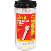 Self-Locking Molded Nylon Natural Cable Tie Assortment (500-Piece)