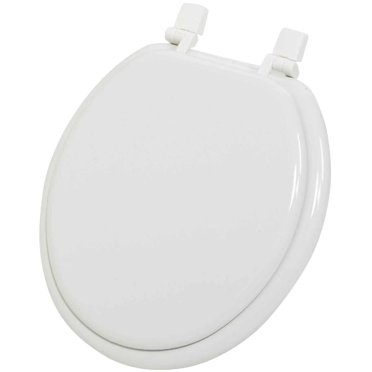 WMS-17-R1 Home Impressions Round Closed Front White Wood Toilet Seat