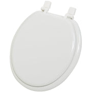 WMS-17-R1 Home Impressions Round Closed Front White Wood Toilet Seat