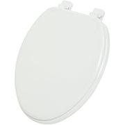 Home Impressions Elongated Closed Front White Wood Toilet Seat