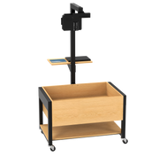 Augmented Reality Sandbox, Adjustable Height, Oak, Black Metal
