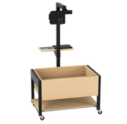 Augmented Reality Sandbox, Adjustable Height, Light Hardwood, Black Metal