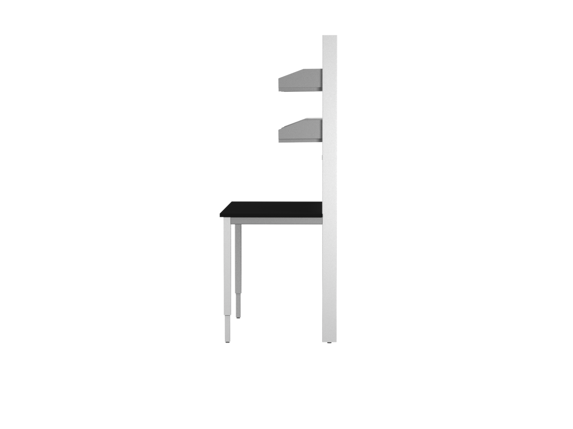 Integra Bench, 60"W x 30"D, Glide Base, Epoxy Top, Off-White Epoxy Powder Coat Finish, Standard 4 White Duplex Outlets (Single Circuit), Knocked-Down Two-Part Assembly, Bench (16"W x 26.84"L)