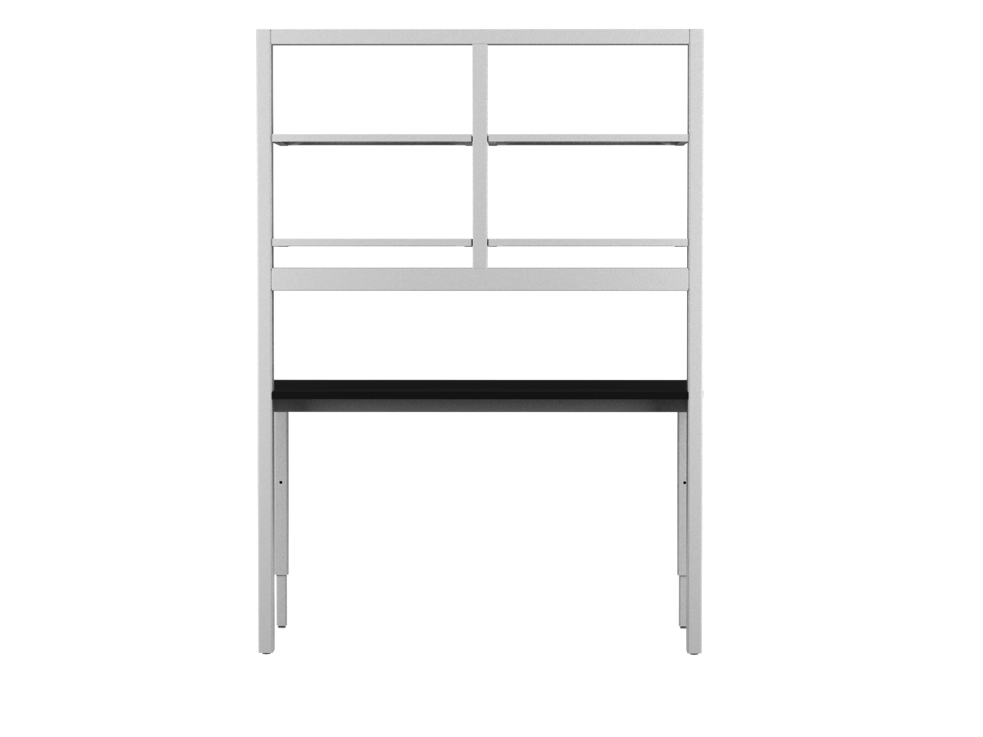 Integra Bench, 60"W x 30"D, Glide Base, Epoxy Top, Off-White Epoxy Powder Coat Finish, Standard 4 White Duplex Outlets (Single Circuit), Knocked-Down Two-Part Assembly, Bench (16"W x 26.84"L)