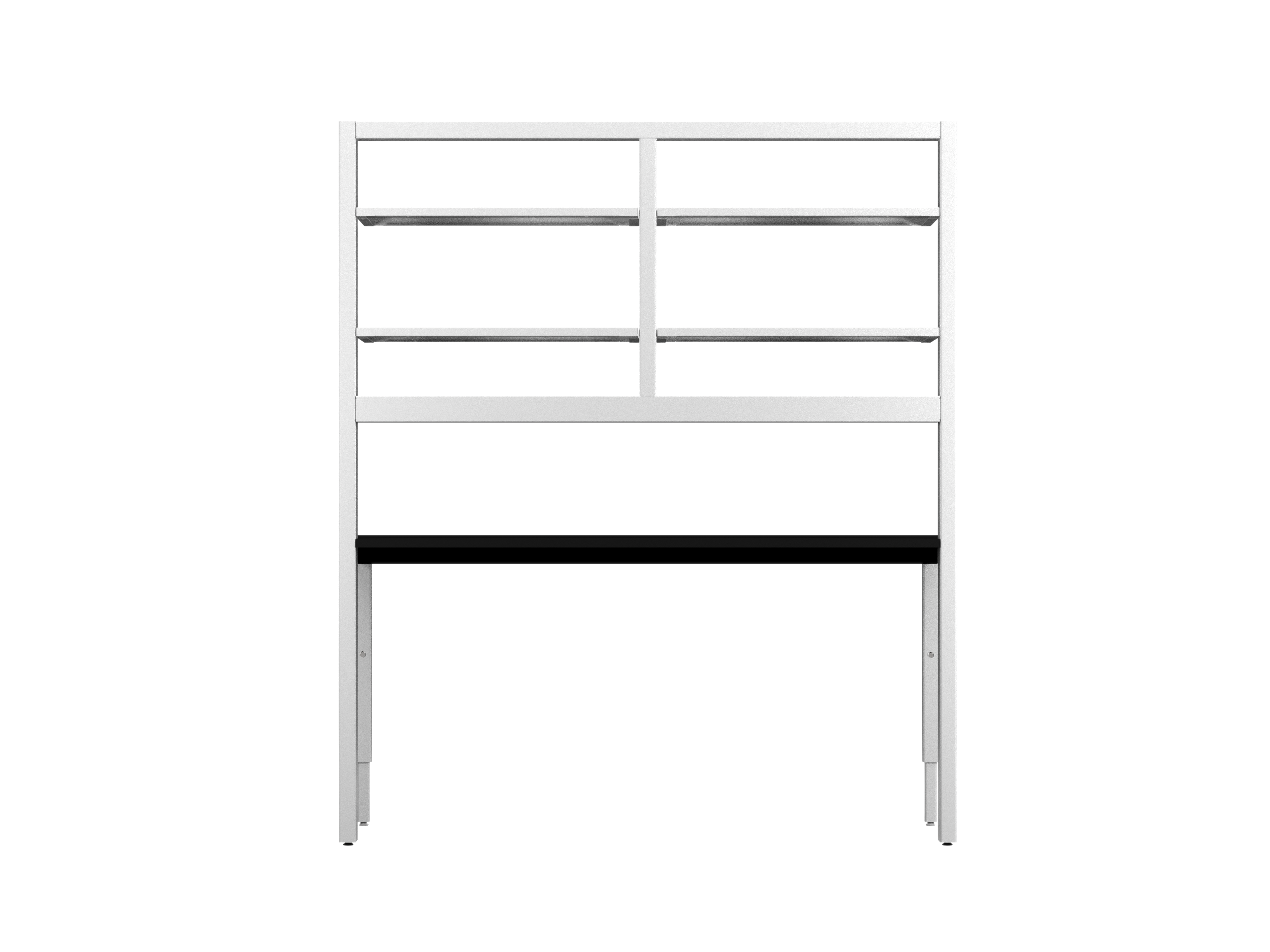 Integra Bench, 72"W x 30"D, Glide Base, Epoxy Top, Off-White Epoxy Powder Coat Finish, Standard 4 White Duplex Outlets (Single Circuit), Knocked-Down Two-Part Assembly, Bench (16"W x 32.82"L)