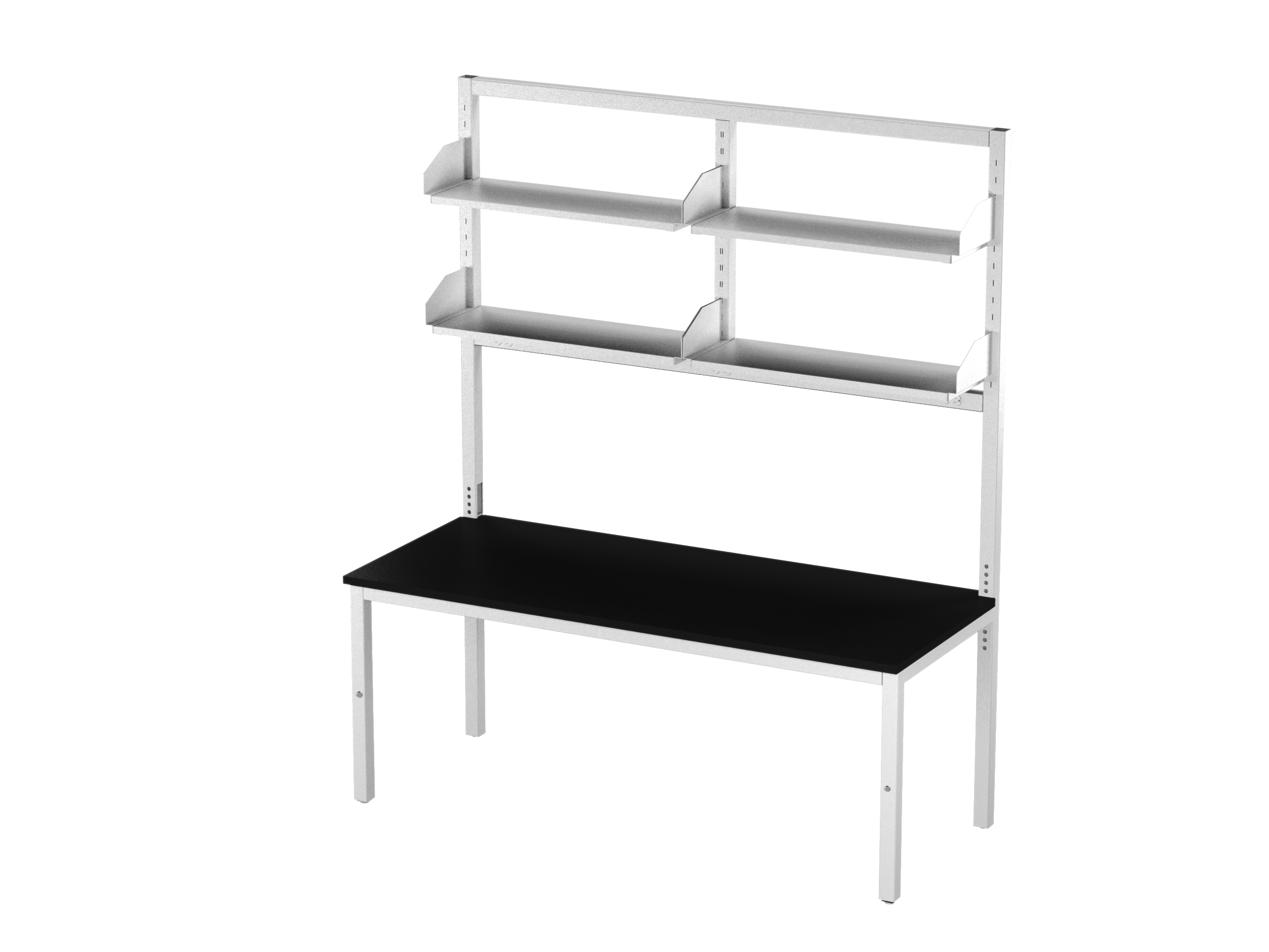 Integra Bench, 72"W x 30"D, Glide Base, Epoxy Top, Off-White Epoxy Powder Coat Finish, Standard 4 White Duplex Outlets (Single Circuit), Knocked-Down Two-Part Assembly, Bench (16"W x 32.82"L)