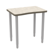 ELO® Plymouth II Desk 1.25" HPL Top with Beveled Armor Edge™ (Belly-Cut) - (4) 2" Adjustable Straight Round Legs, Nylon Glides