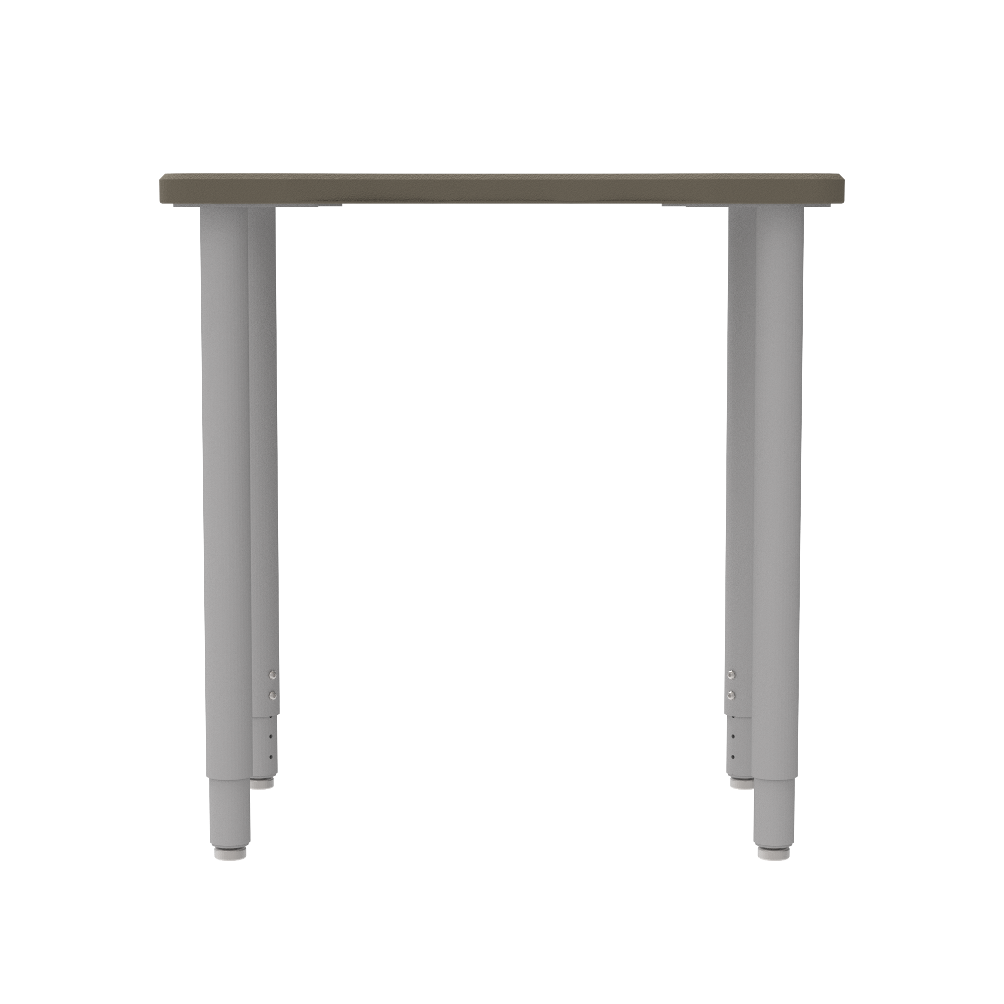 ELO® Plymouth II Desk 1.25" HPL Top with Beveled Armor Edge™ (Belly-Cut) - (4) 2" Adjustable Straight Round Legs, Nylon Glides