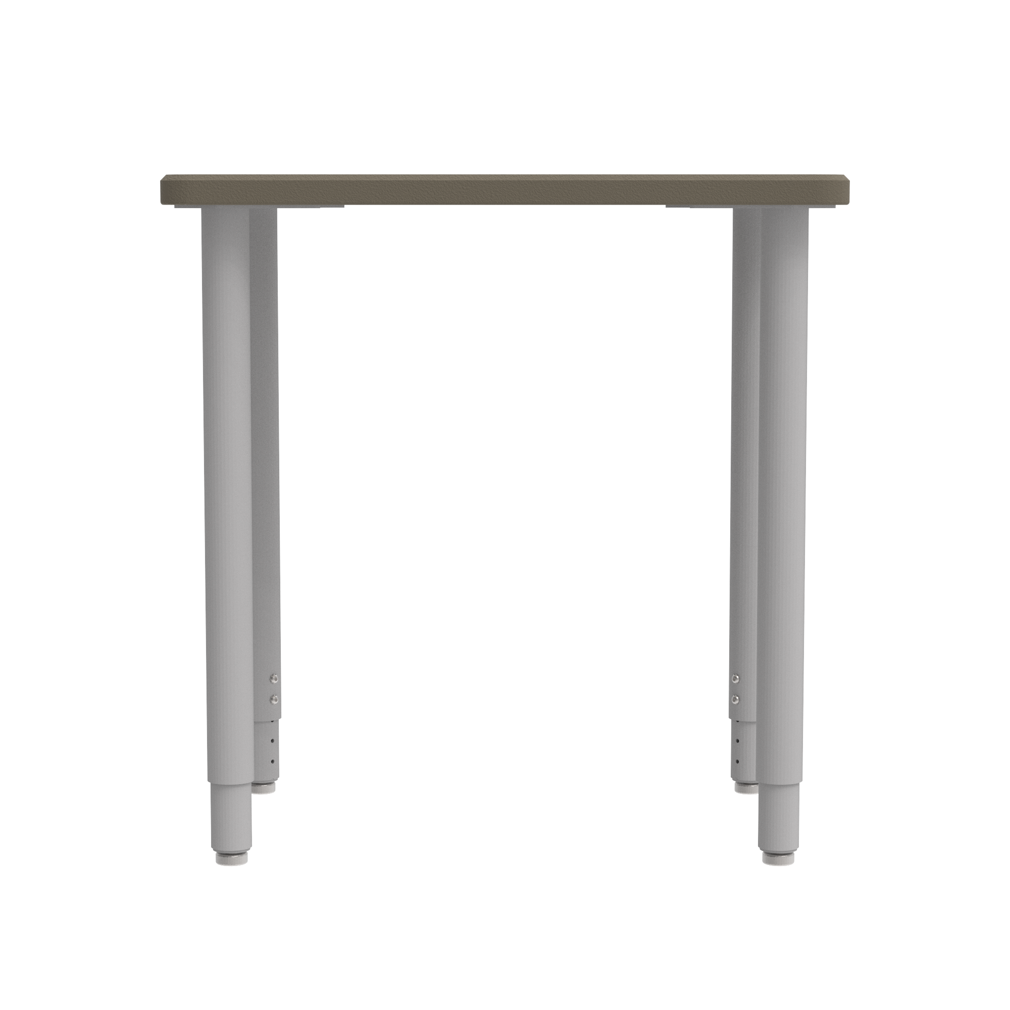 ELO® Plymouth II Desk 1.25" HPL Top with Beveled Armor Edge™ (Belly-Cut) - (4) 2" Adjustable Straight Round Legs, Nylon Glides