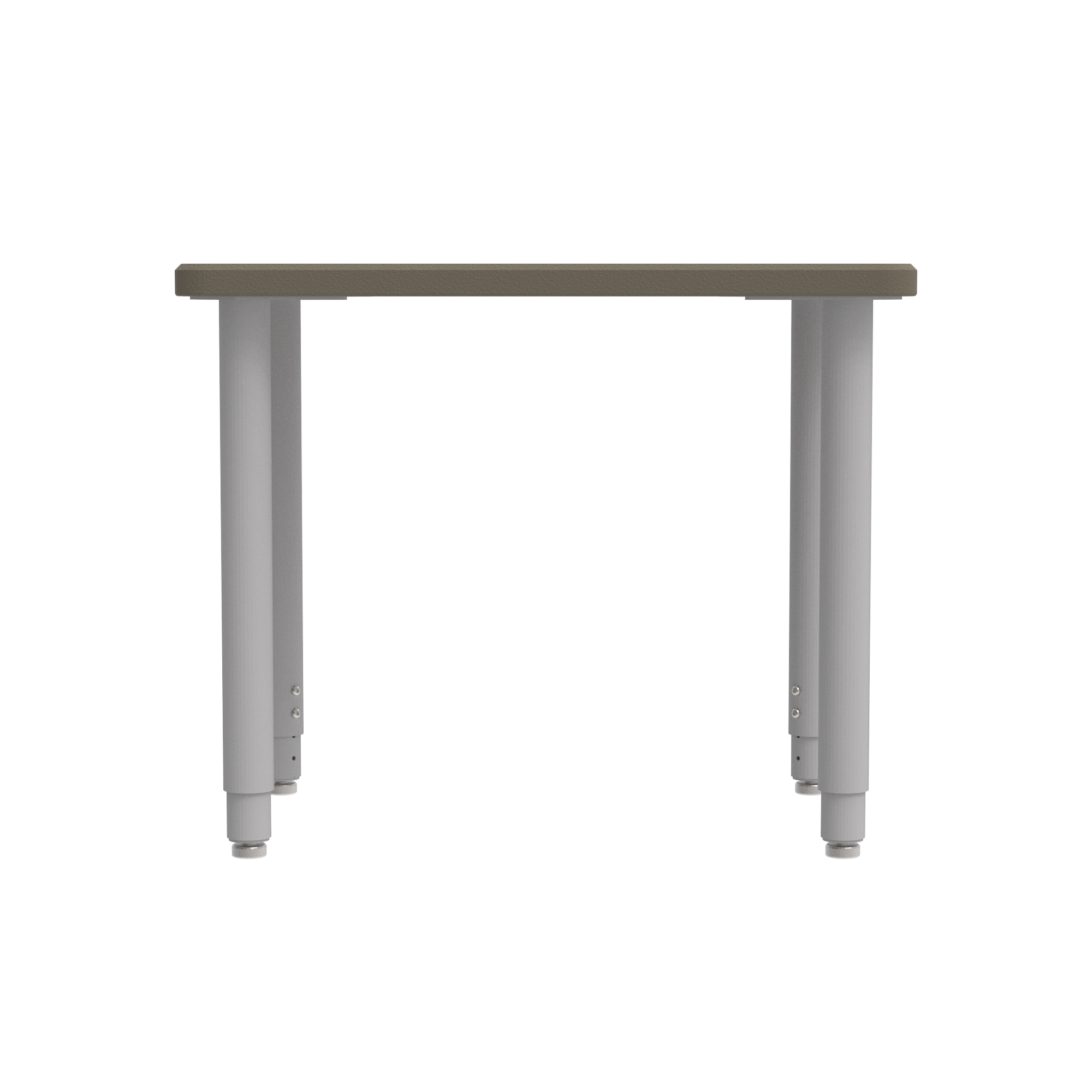 ELO® Plymouth II Desk 1.25" HPL Top with Beveled Armor Edge™ (Belly-Cut) - (4) 2" Universal Jr.  Adjustable Straight Round Legs, Nylon Glides
