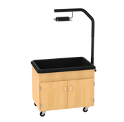 Hydroponics Growing Center, Oak, Black Metal