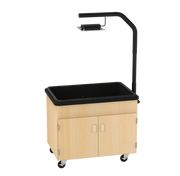 Hydroponics Growing Center, Light Hardwood, Black Metal